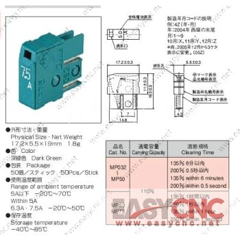 A60L-0001-0046/MP032 Fanuc fuse daito MP032 0.32A new