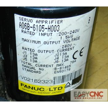 A06B-6105-H003 Fanuc servo amplifier used
